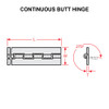 MS35822-16A   CONTINUOUS BUTT HINGE - 6 FEET