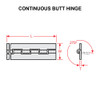 MS35822-13C   CONTINUOUS BUTT HINGE - 6 FEET