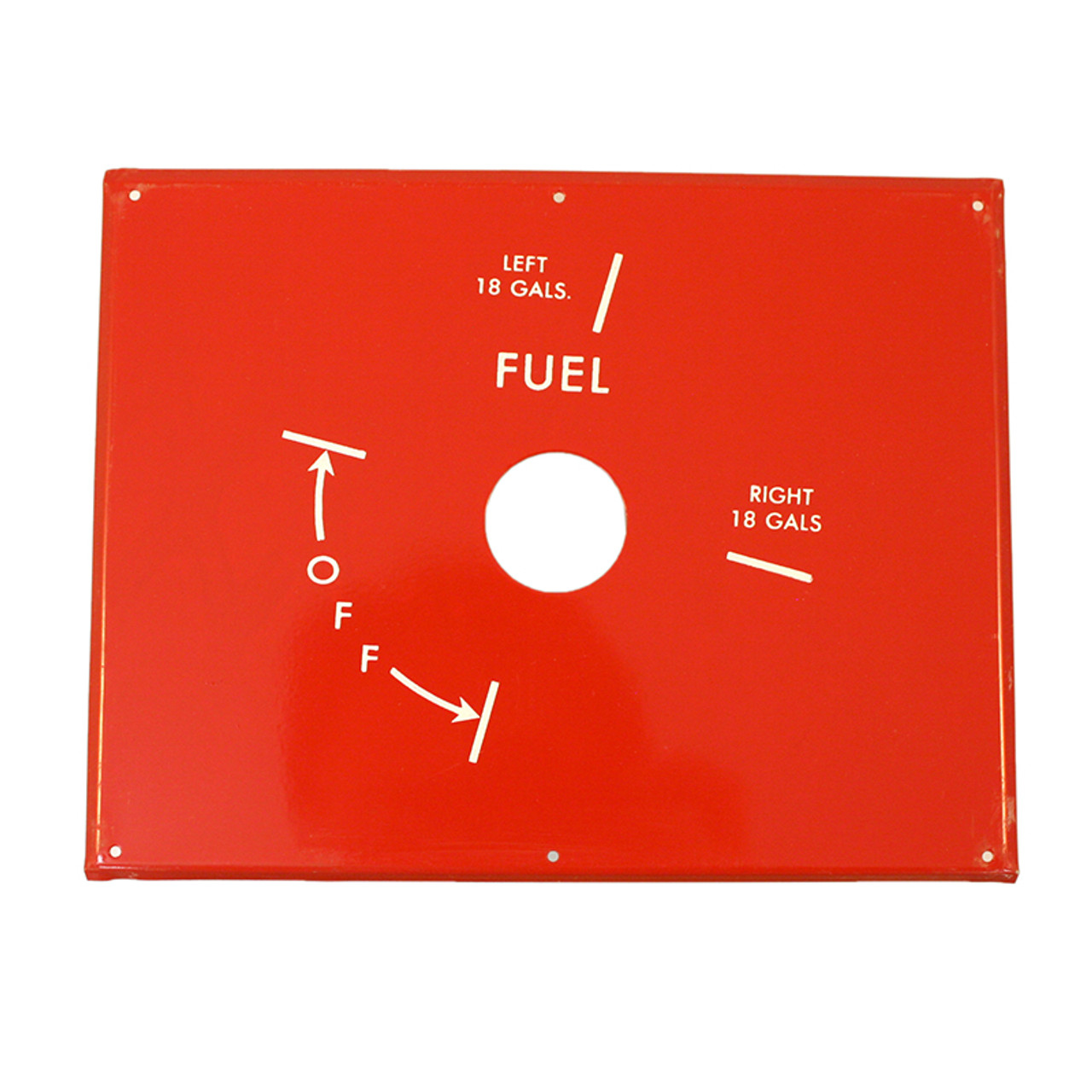 -12838-002   PIPER FUEL SELECTOR PLATE - RED