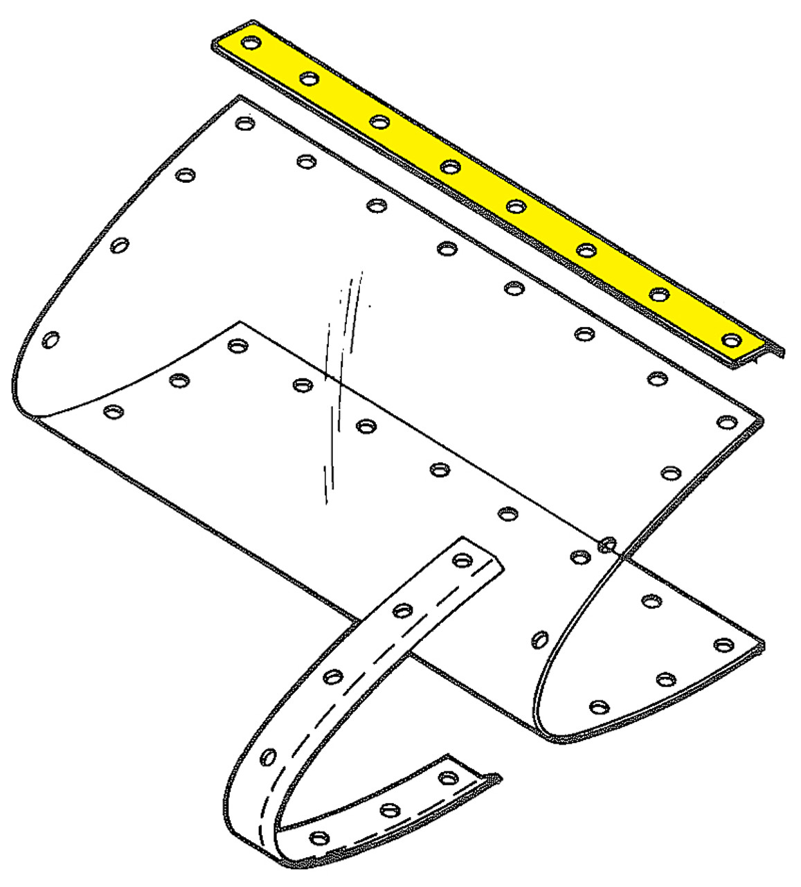 U12533-002   UNIVAIR LANDING LIGHT LENS ATTACH STRIP - FITS PIPER