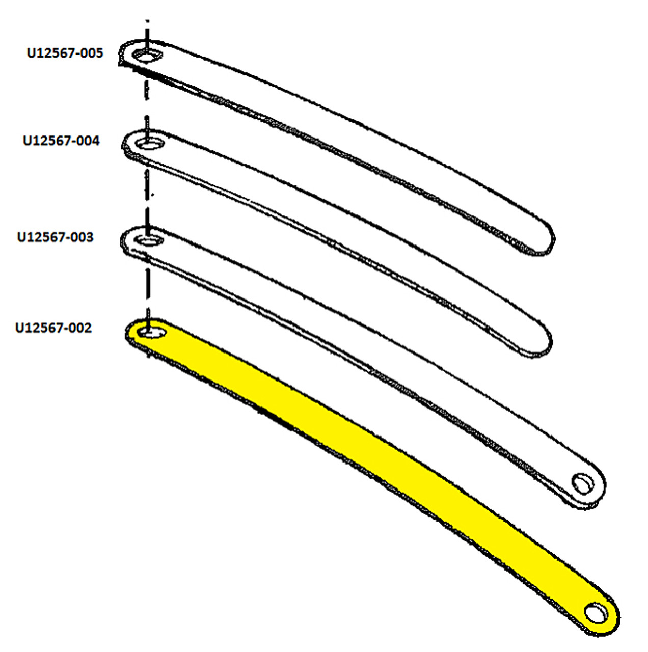 U12567-002 UNIVAIR TAILWHEEL SPRING - BOTTOM LEAF - FITS