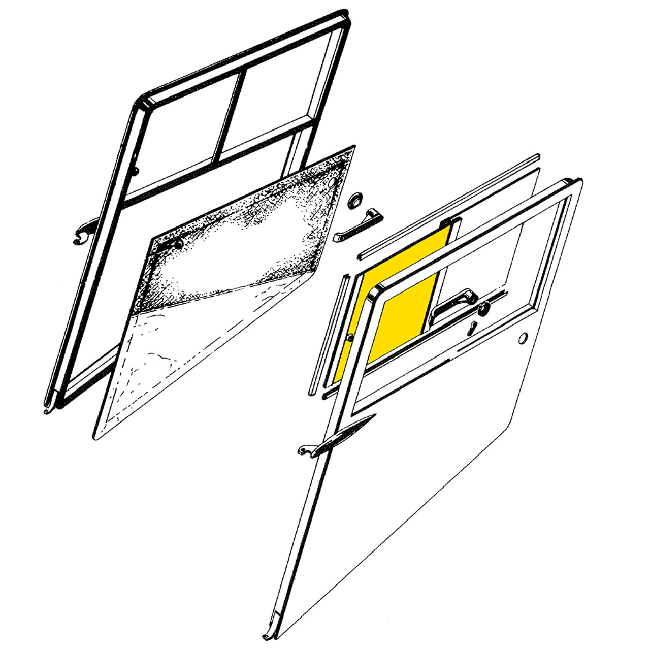 STINSON DOOR FORWARD WINDOW ASSEMBLY - LEFT