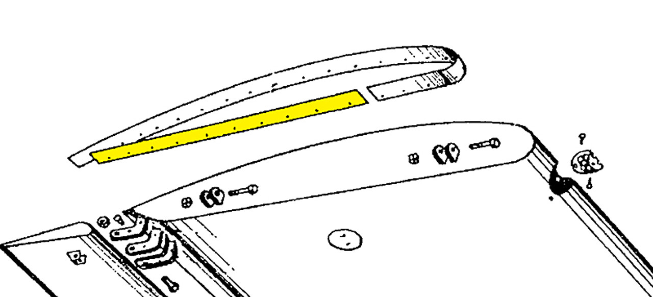 108-1101003-6   STINSON LOWER WING GAP BAND - LEFT