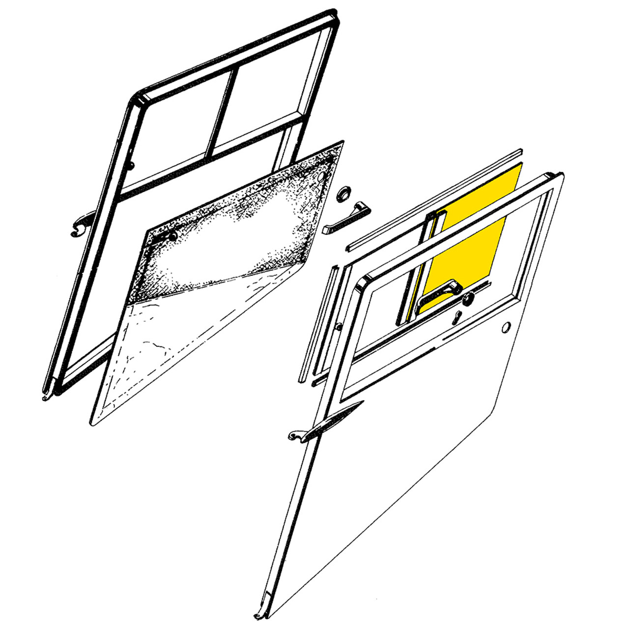 STINSON DOOR AFT WINDOW ASSEMBLY - RIGHT