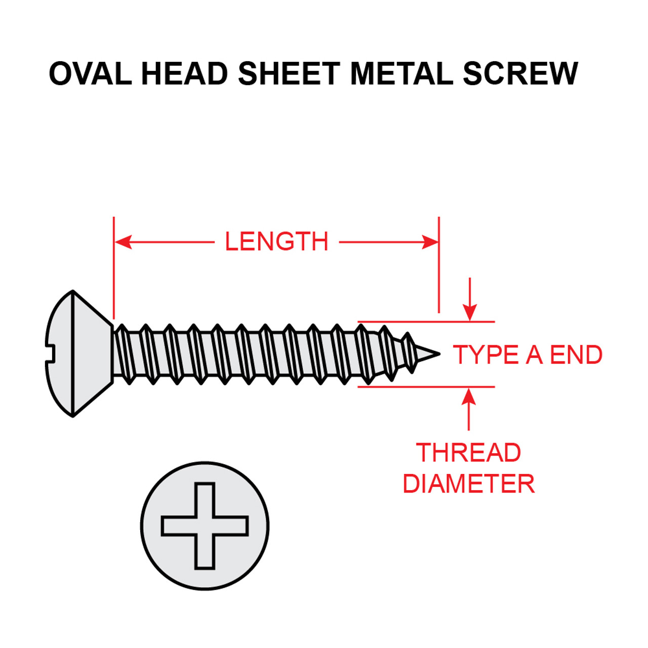 4X1/2-ORA   SCREW - OVAL HEAD RECESSED CROSS - TYPE A