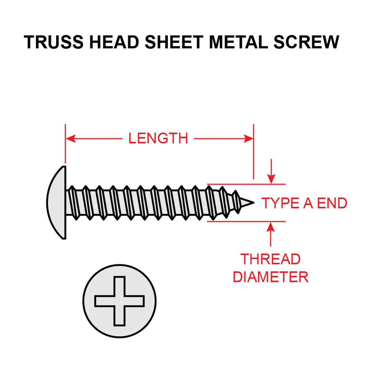 4X5/8-TRA   SCREW - TRUSS HEAD RECESSED CROSS - TYPE A