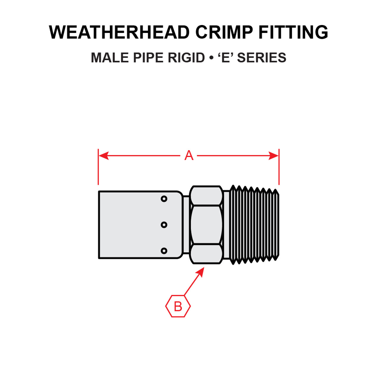 06904E-102   WEATHERHEAD CRIMP FITTING - MALE PIPE RIGID