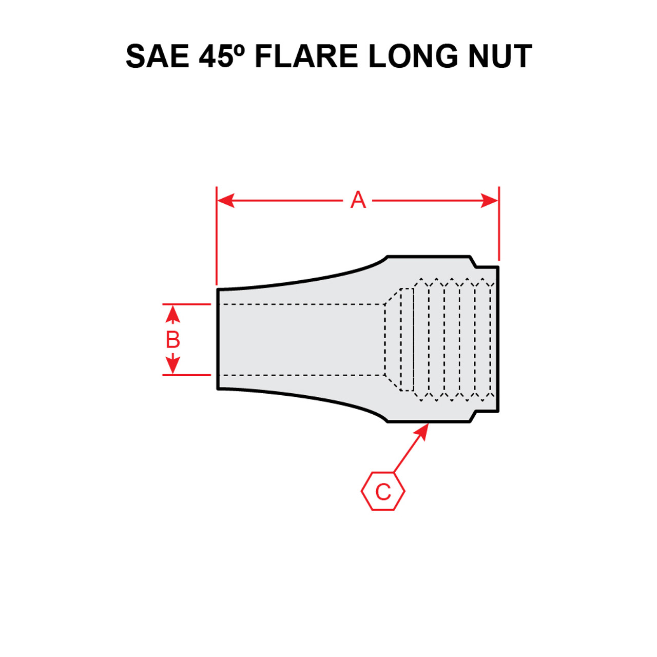 41X8   WEATHERHEAD 45 DEGREE FLARE LONG NUT