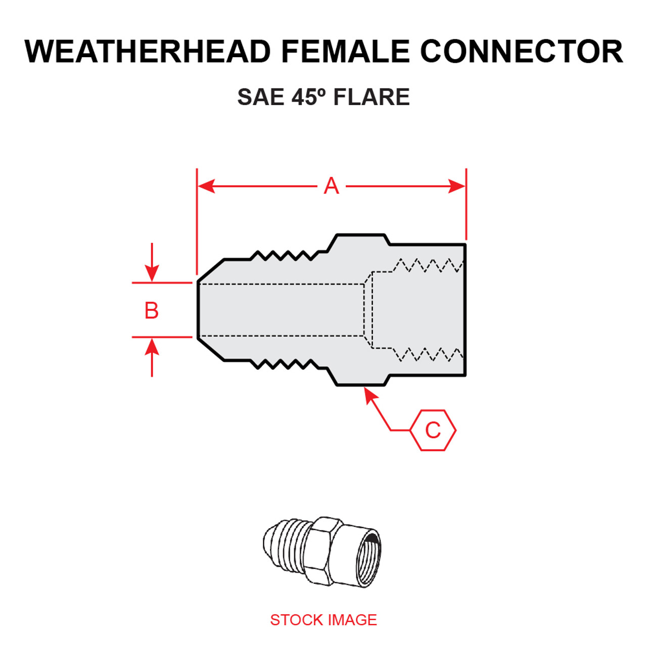 46X4X4   WEATHERHEAD FEMALE CONNECTOR