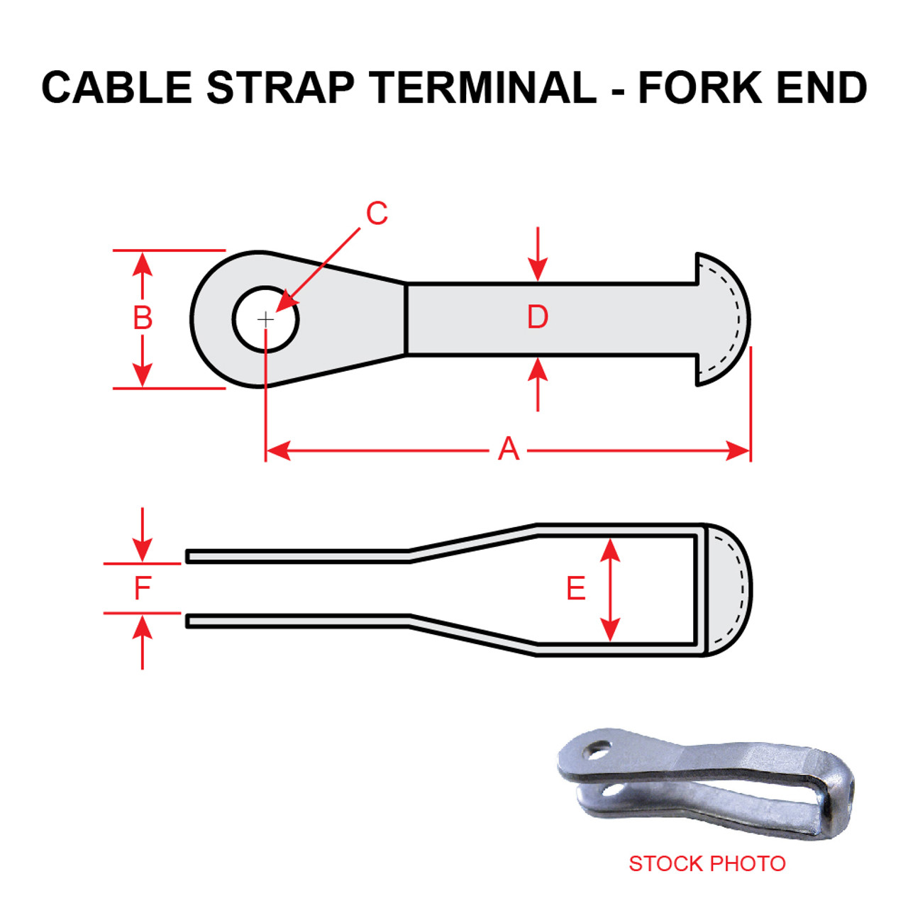 BM2500-3   FORK END CABLE TERMINAL