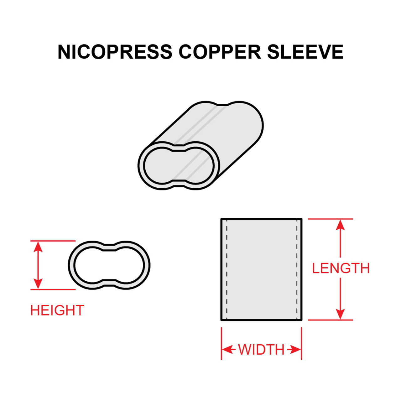 28-4-P   NICOPRESS ZINC PLATED COPPER SLEEVE - 5/32 INCH