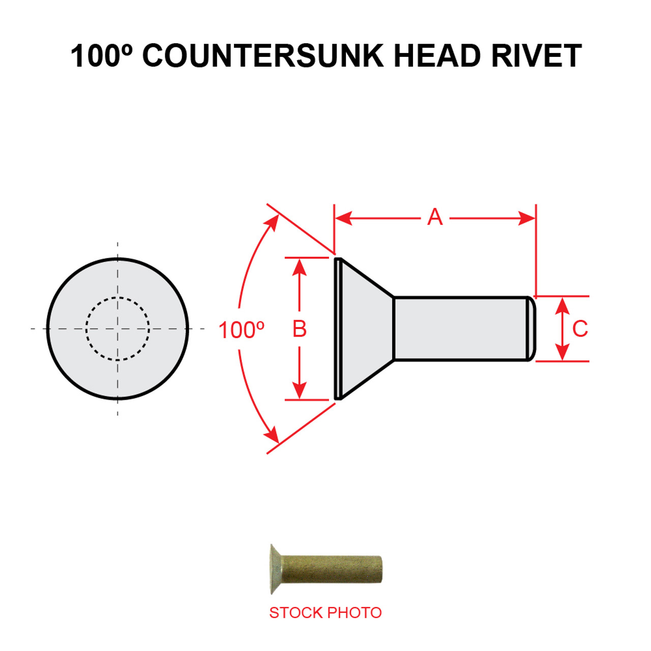 AN426AD4-12   100 DEGREE COUNTERSUNK RIVET