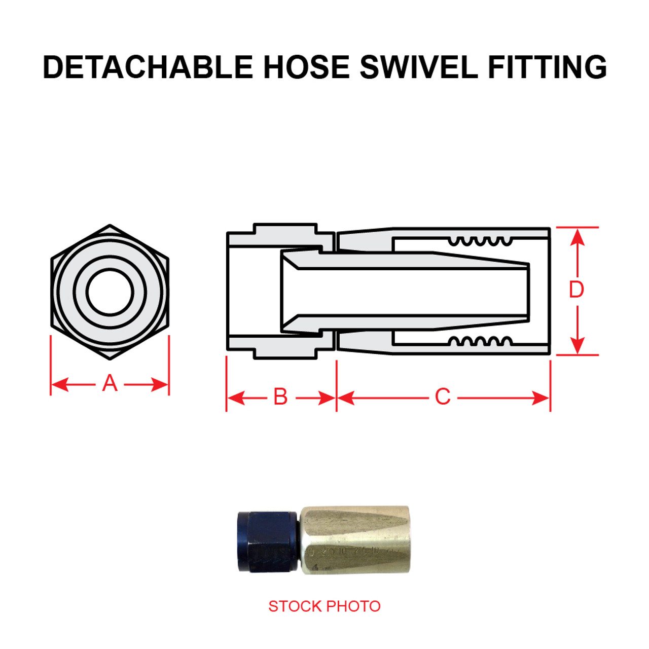 AN792-10   DETACHABLE HOSE SWIVEL FITTING