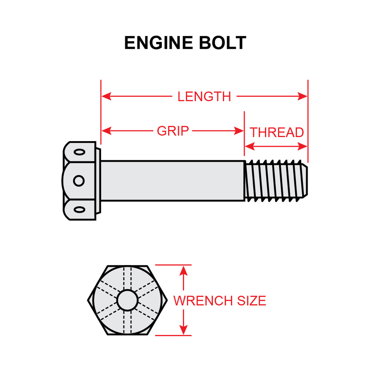 AN74A16   ENGINE BOLT - 1/4 X 1-25/32 INCH