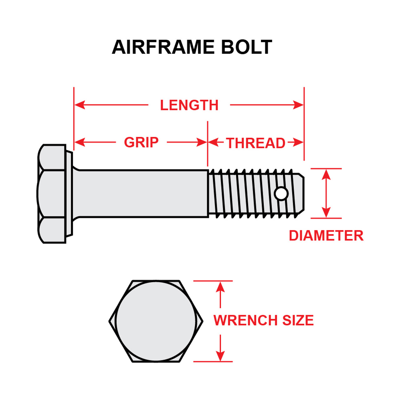 AN6-4   AIRFRAME BOLT - 3/8 X 19/32 INCH