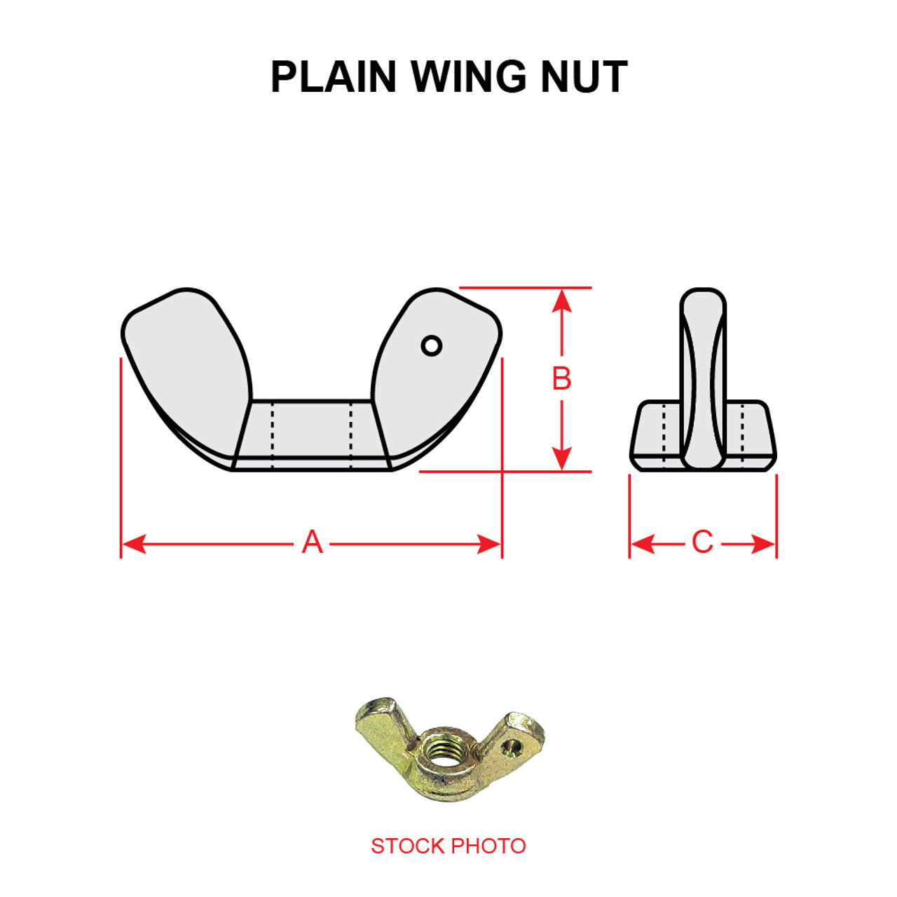 AN350B1032   PLAIN WING NUT