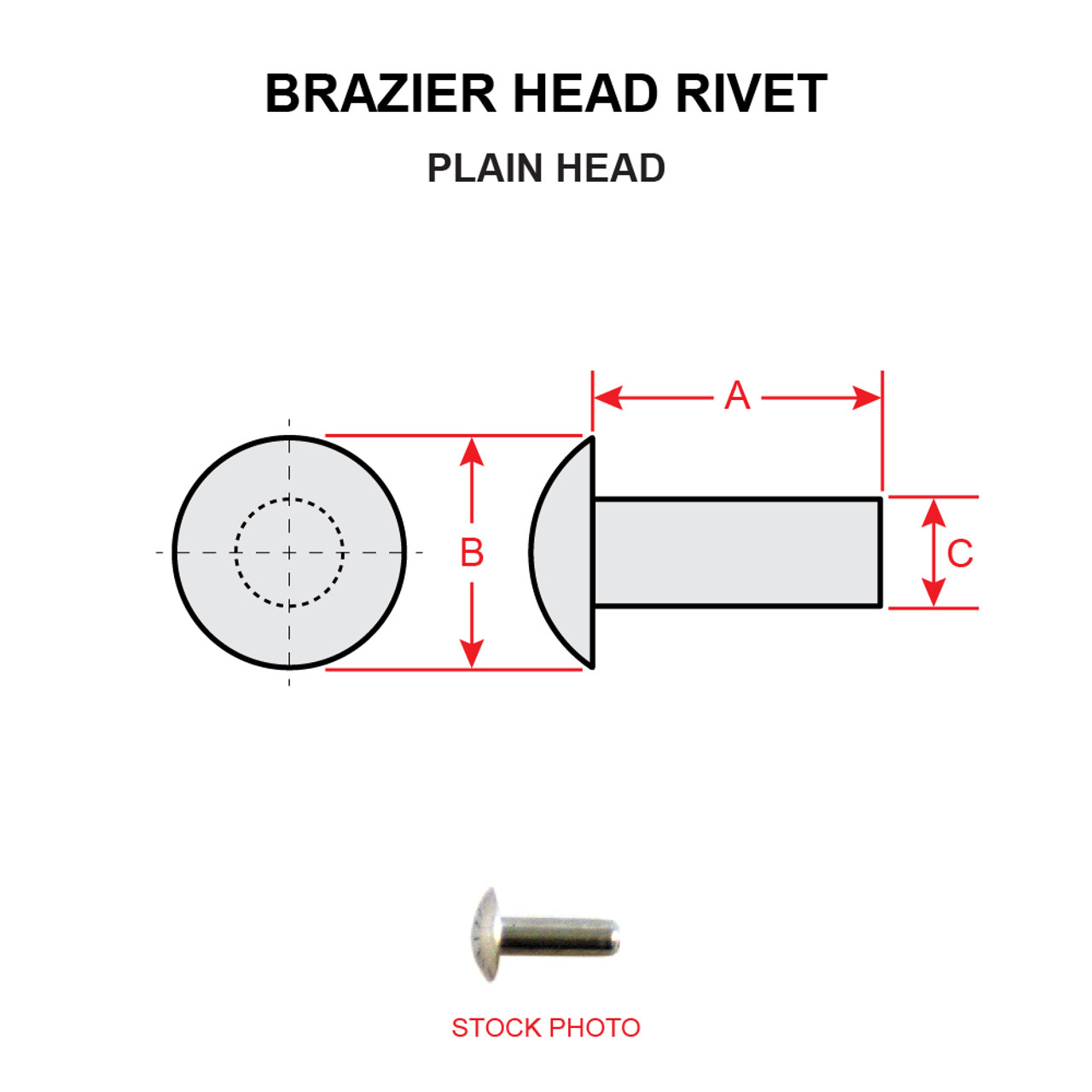 AN455A3-3   BRAZIER HEAD RIVET