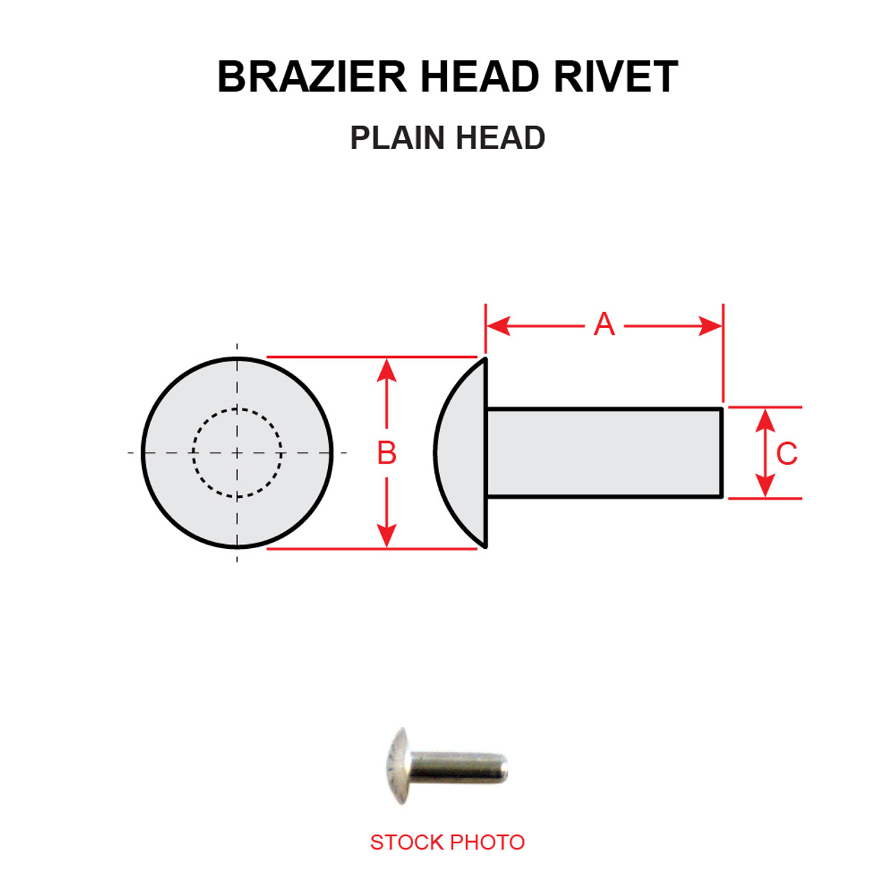 AN455A3-4   BRAZIER HEAD RIVET
