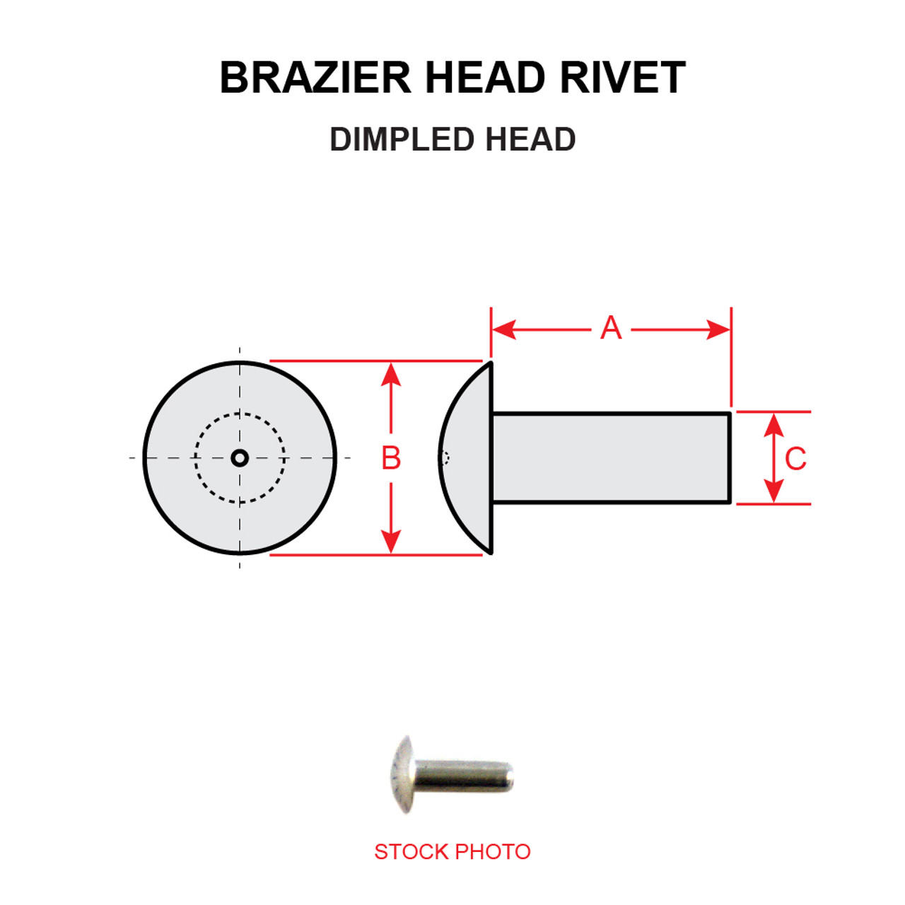 AN455AD3-6   BRAZIER HEAD RIVET