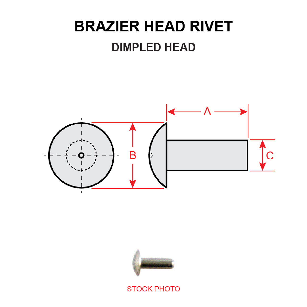 AN455AD4-14   BRAZIER HEAD RIVET