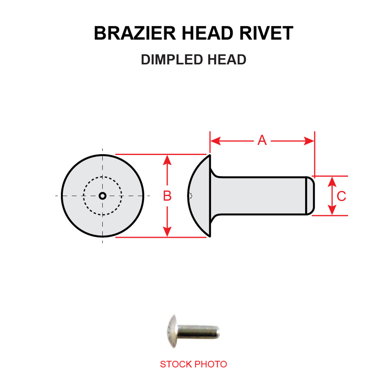 AN456AD6-18   BRAZIER HEAD RIVET