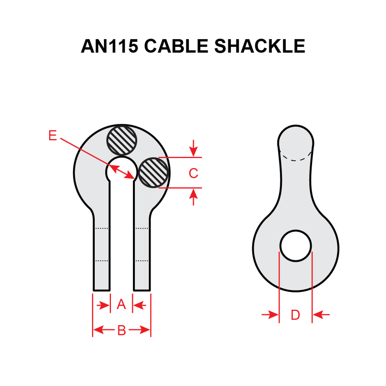 AN115-21   CABLE SHACKLE