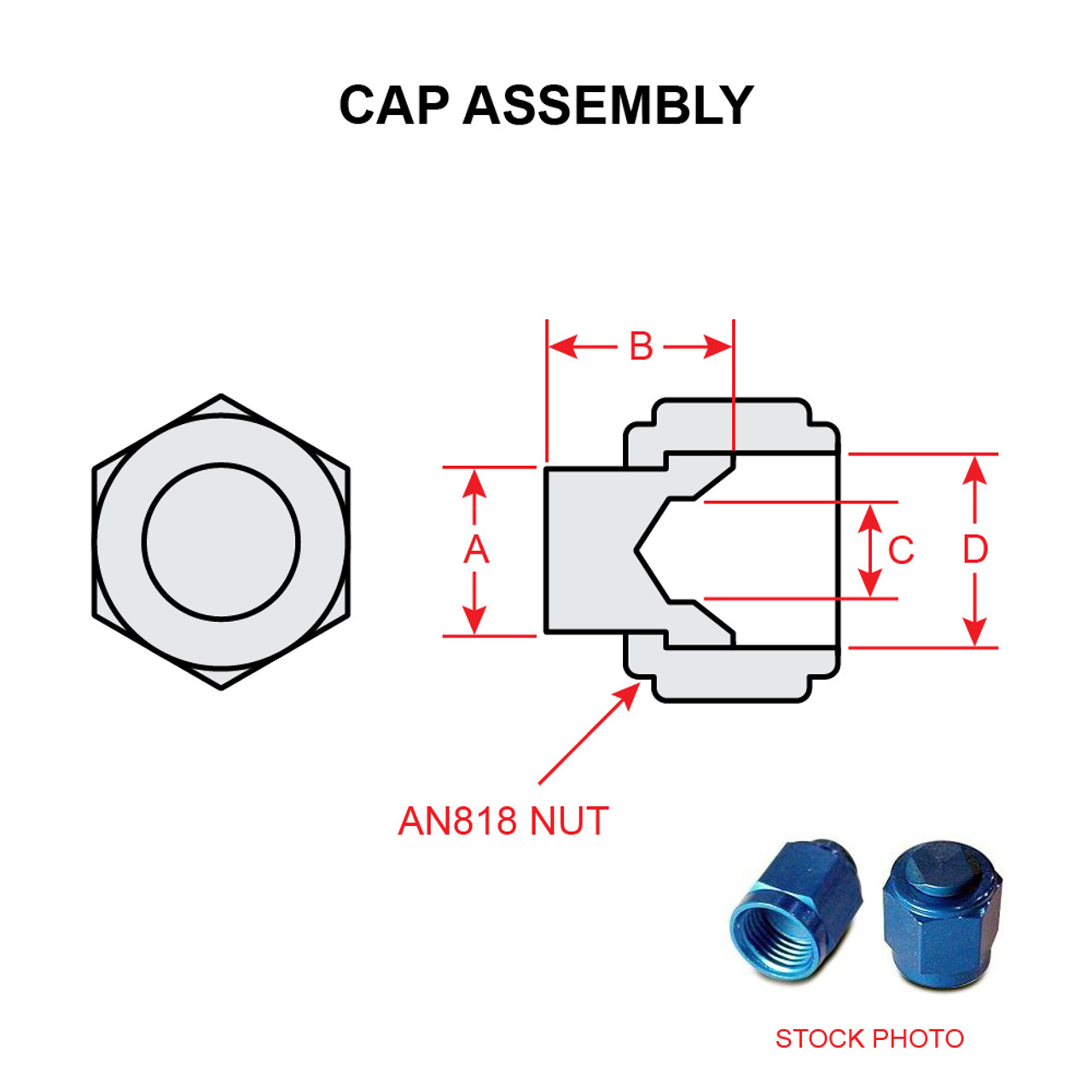 AN929-6   CAP ASSEMBLY - ALUMINUM