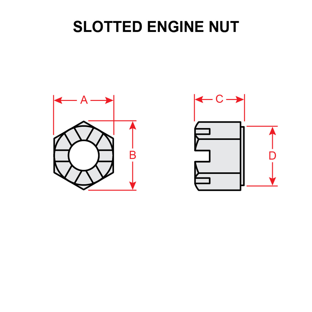 AN355-6   ENGINE CASTLE NUT