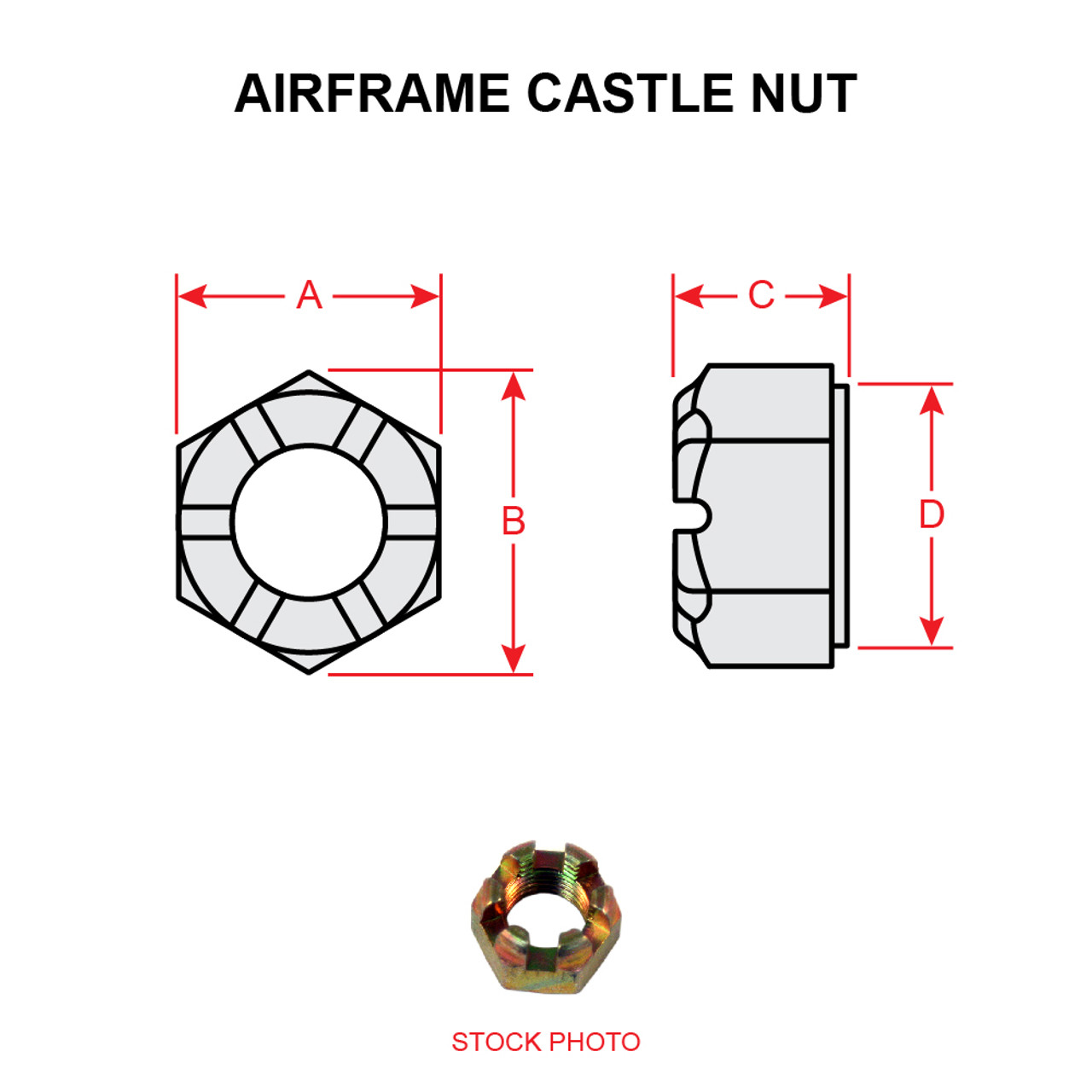 AN310-12   AIRFRAME CASTLE NUT