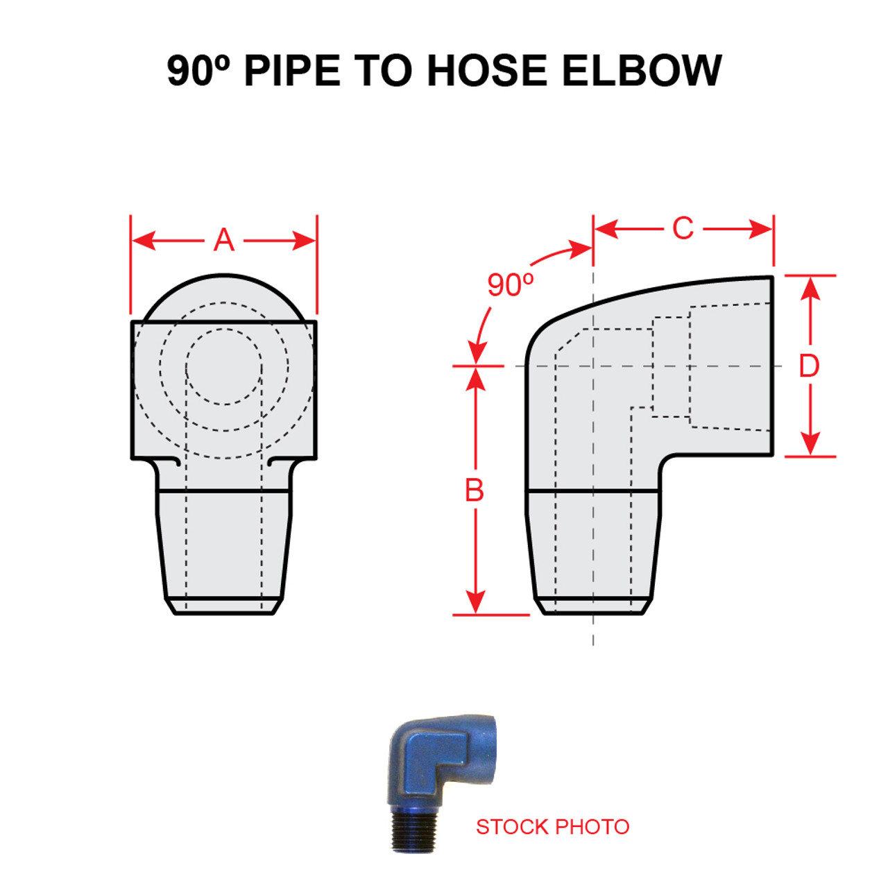 AN914-2S   90 DEGREE INTERNAL-EXTERNAL PIPE THREAD ELBOW