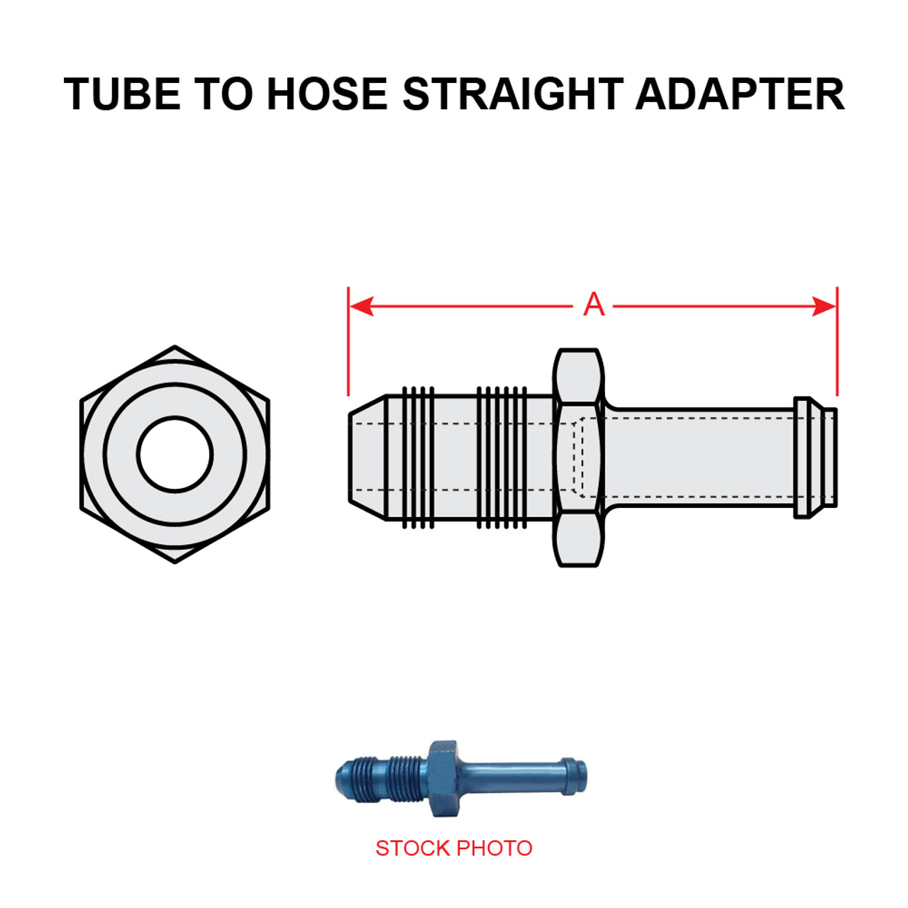 AN807-4D   TUBE TO HOSE STRAIGHT ADAPTER