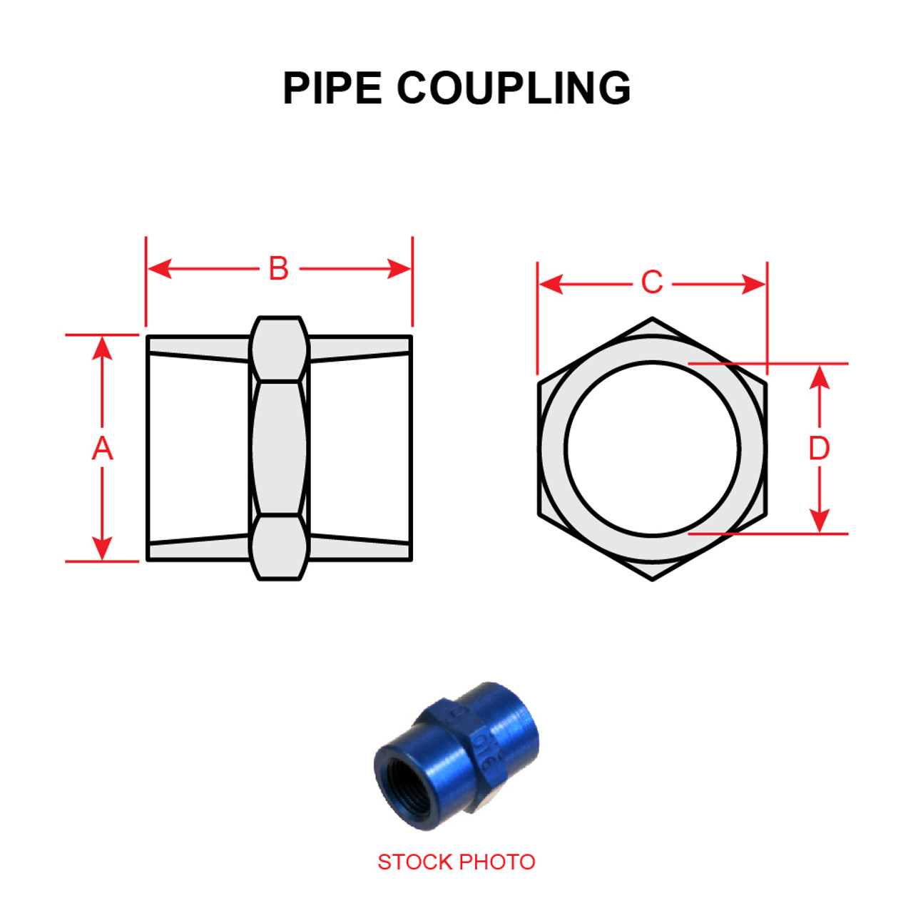 AN910-1D   PIPE COUPLING - ALUMINUM