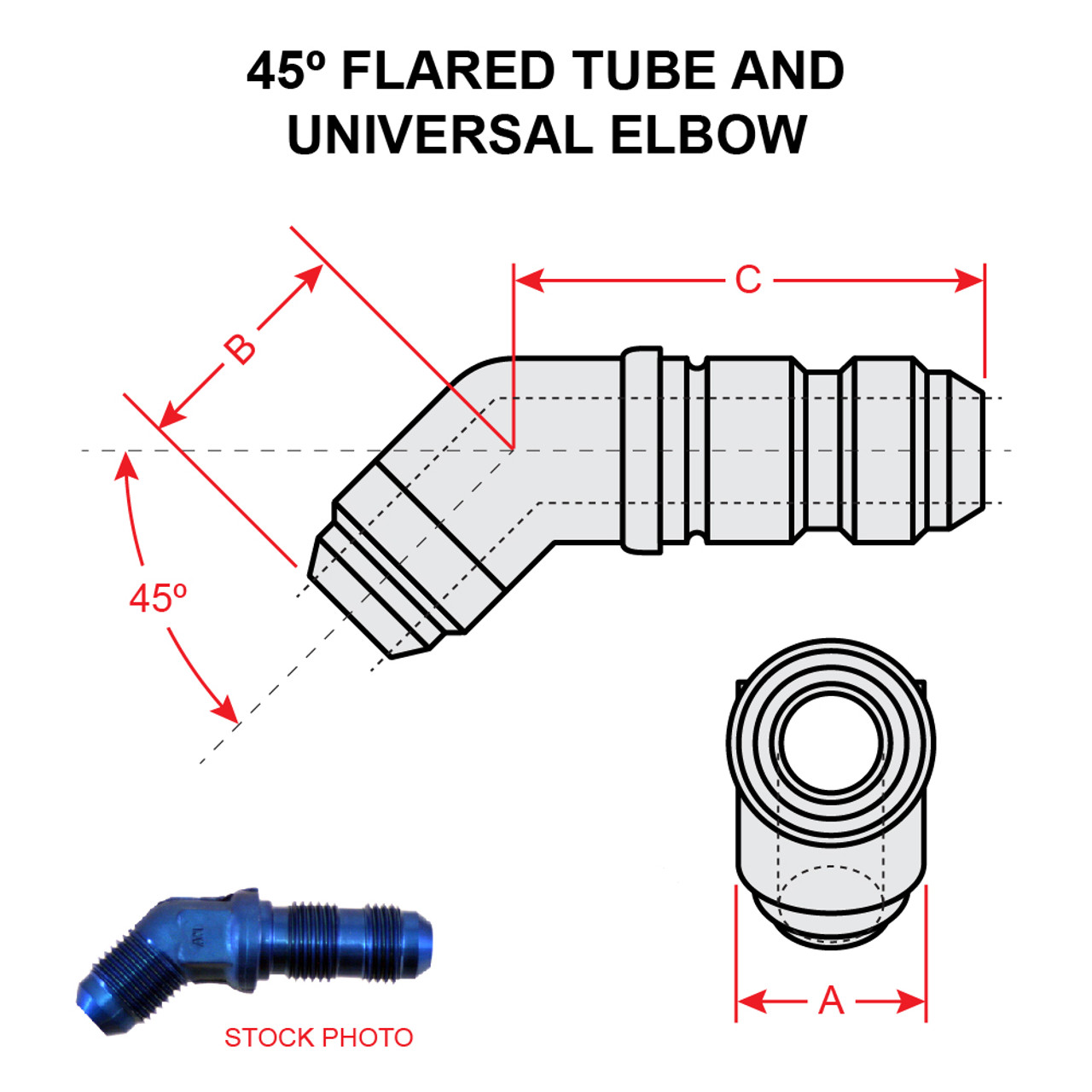 AN837-4D   45 DEGREE FLARED TUBE AND UNIVERSAL ELBOW