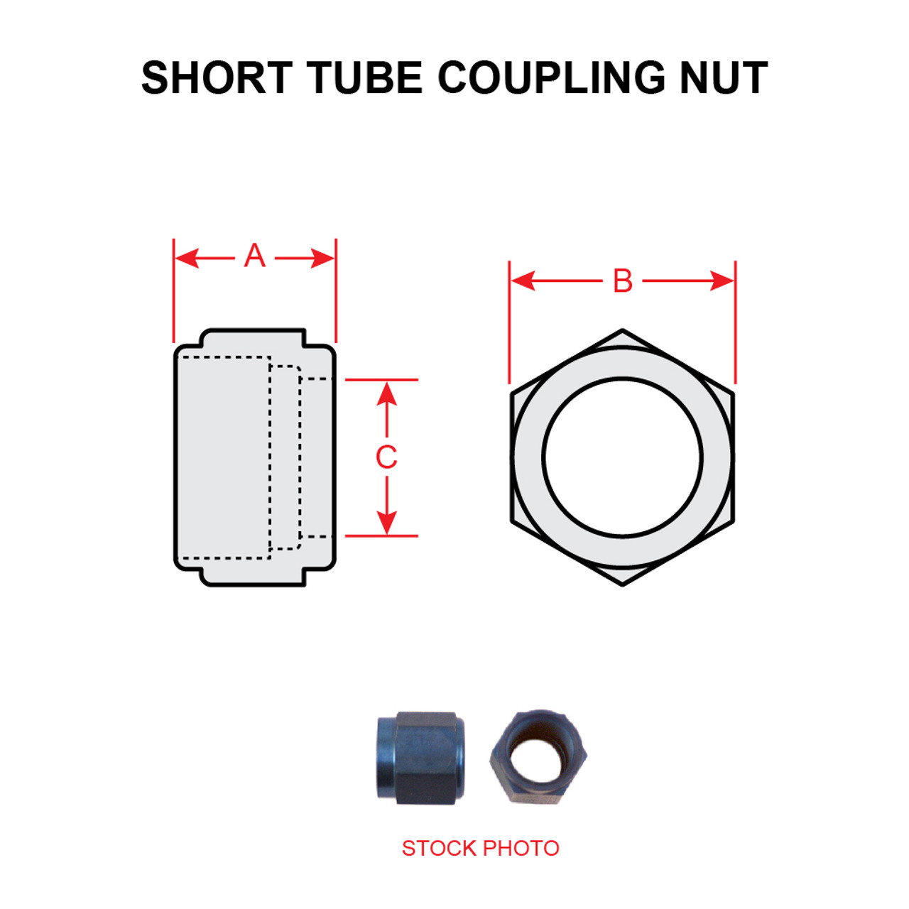 AN818-3   SHORT TUBE COUPLING NUT