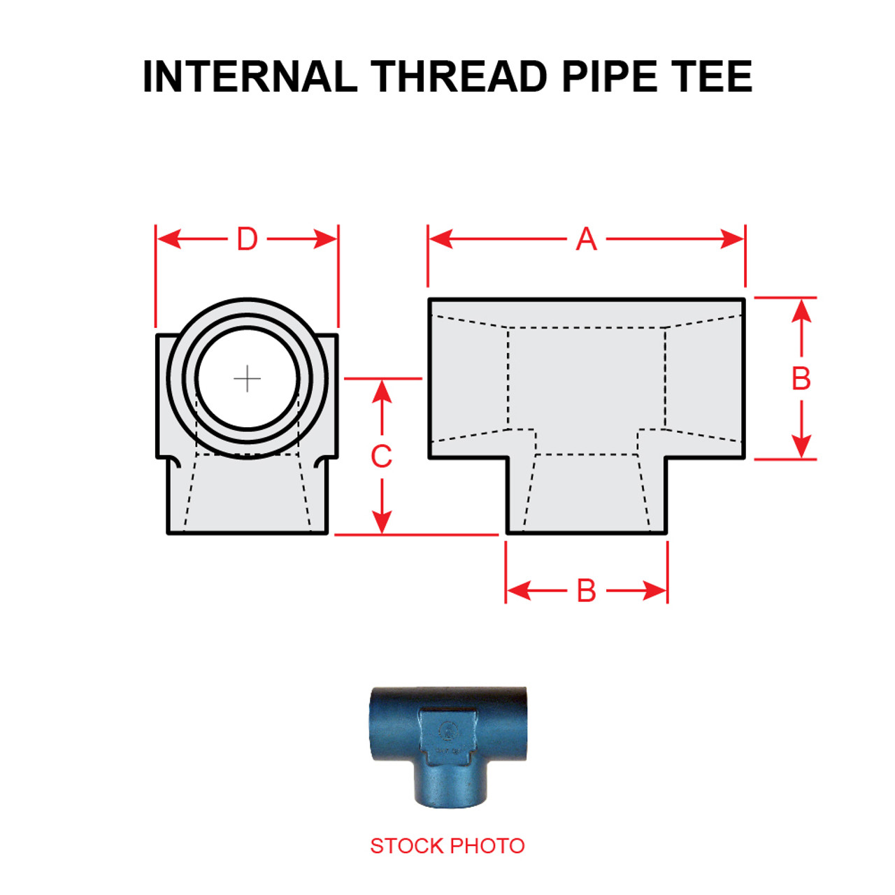 AN917-1D   INTERNAL THREAD PIPE TEE