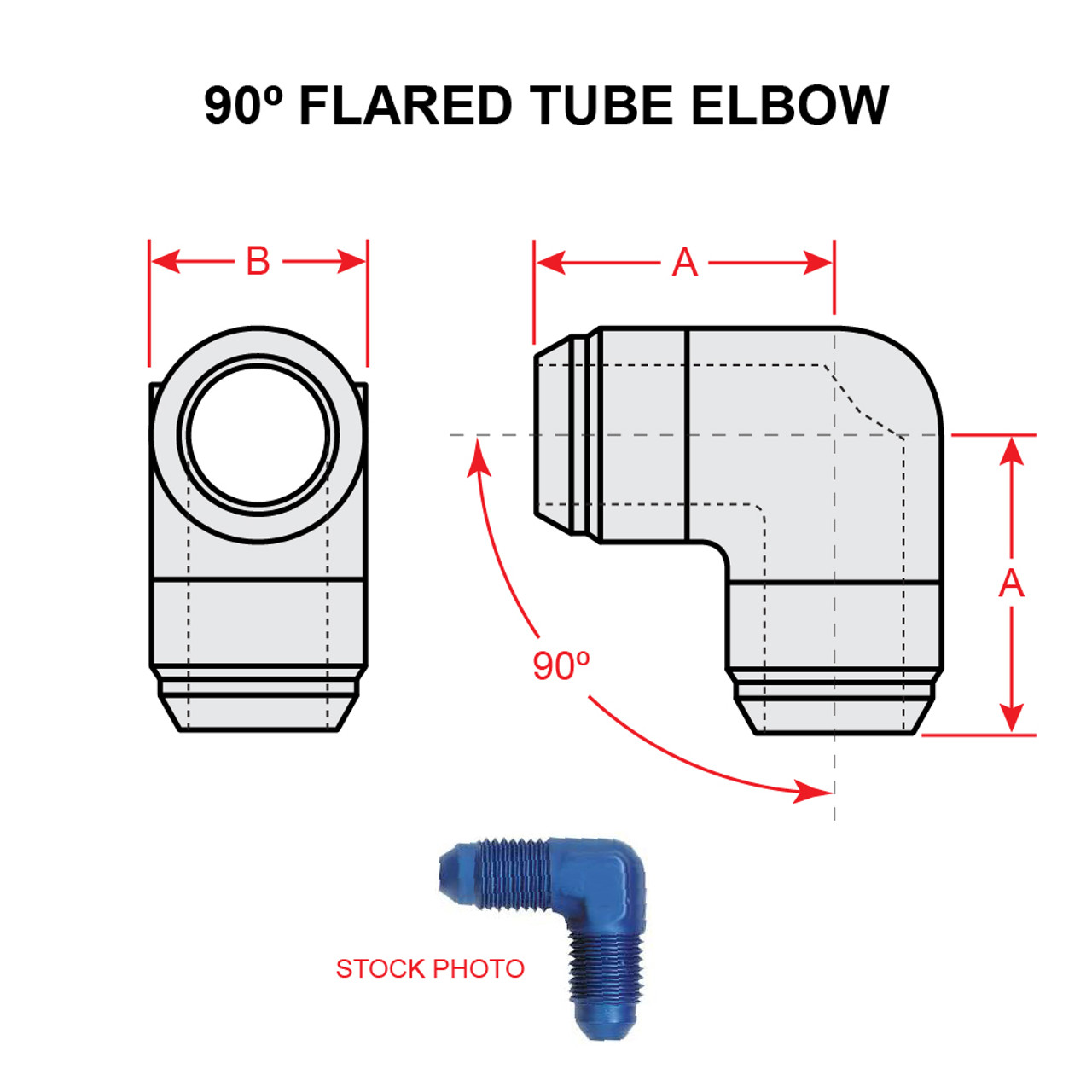 AN821-16D   90 DEGREE FLARED TUBE ELBOW