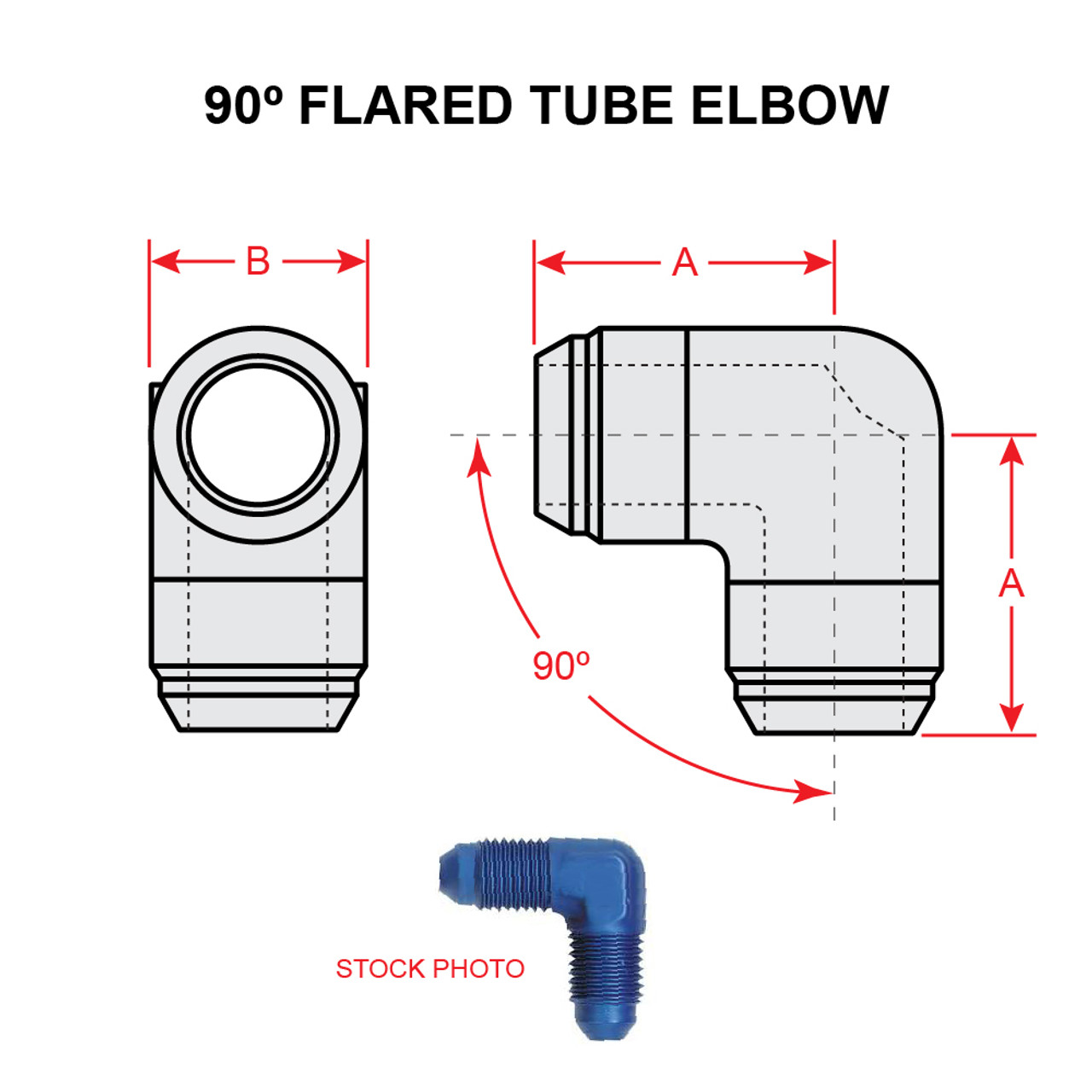 AN821-3D   90 DEGREE FLARED TUBE ELBOW