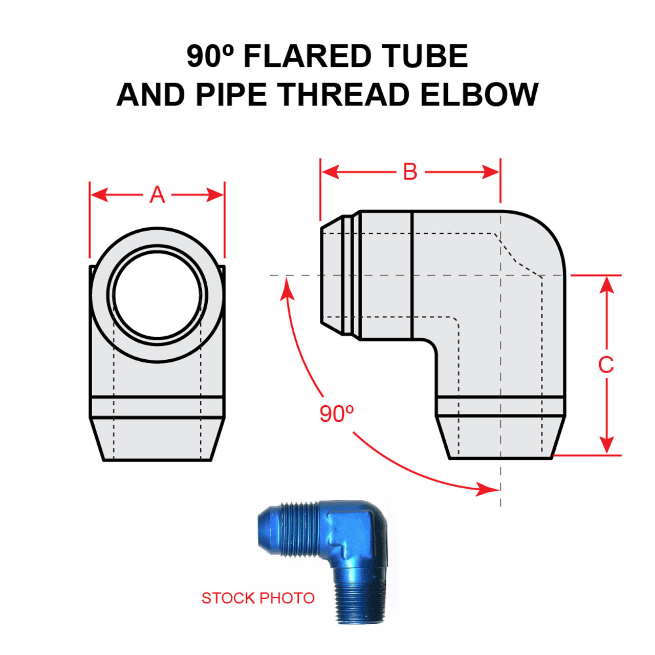 MS20822-4D   90 DEGREE FLARED TUBE AND PIPE THREAD ELBOW