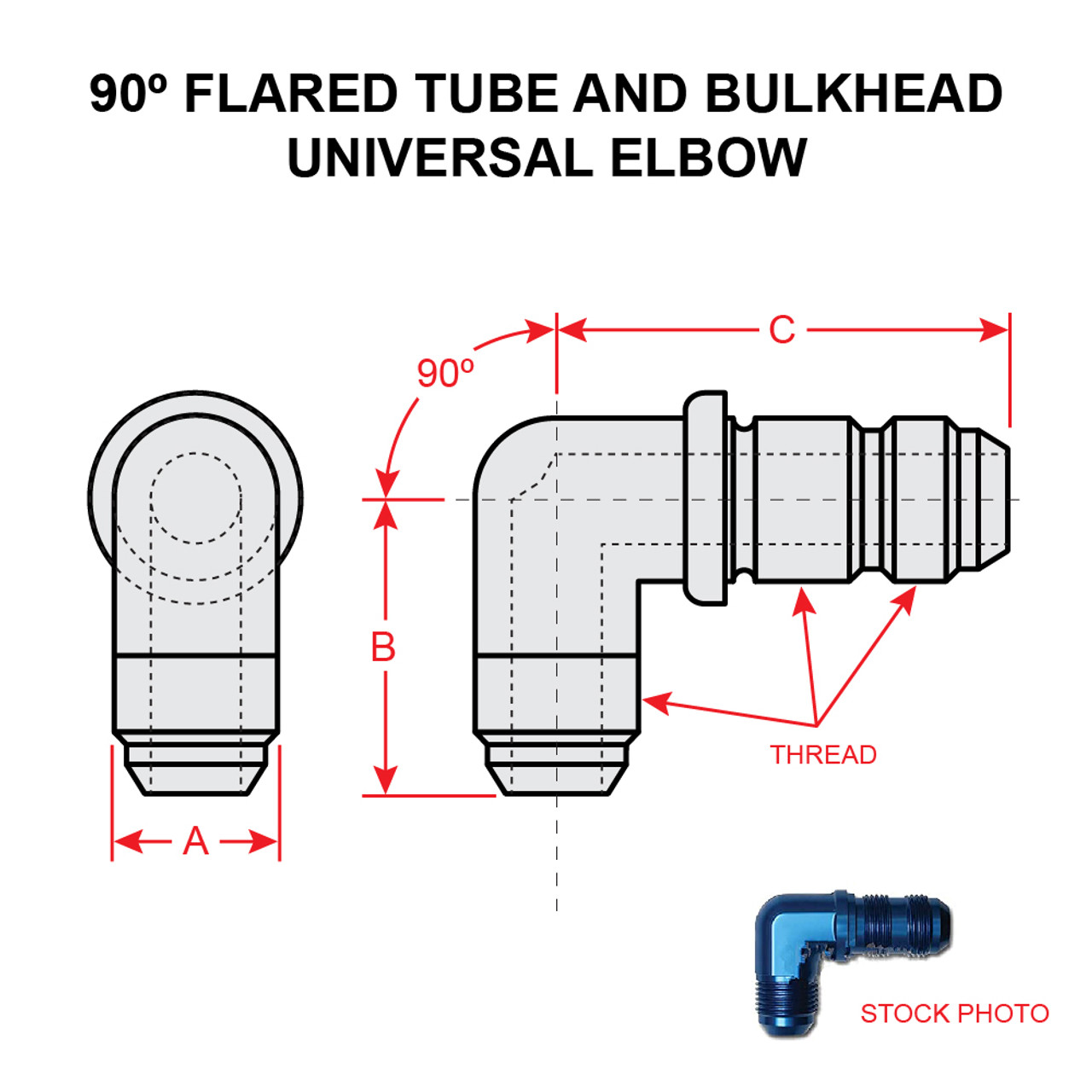 AN833-10D   90 DEGREE FLARED TUBE AND BULKHEAD UNIVERSAL ELBOW