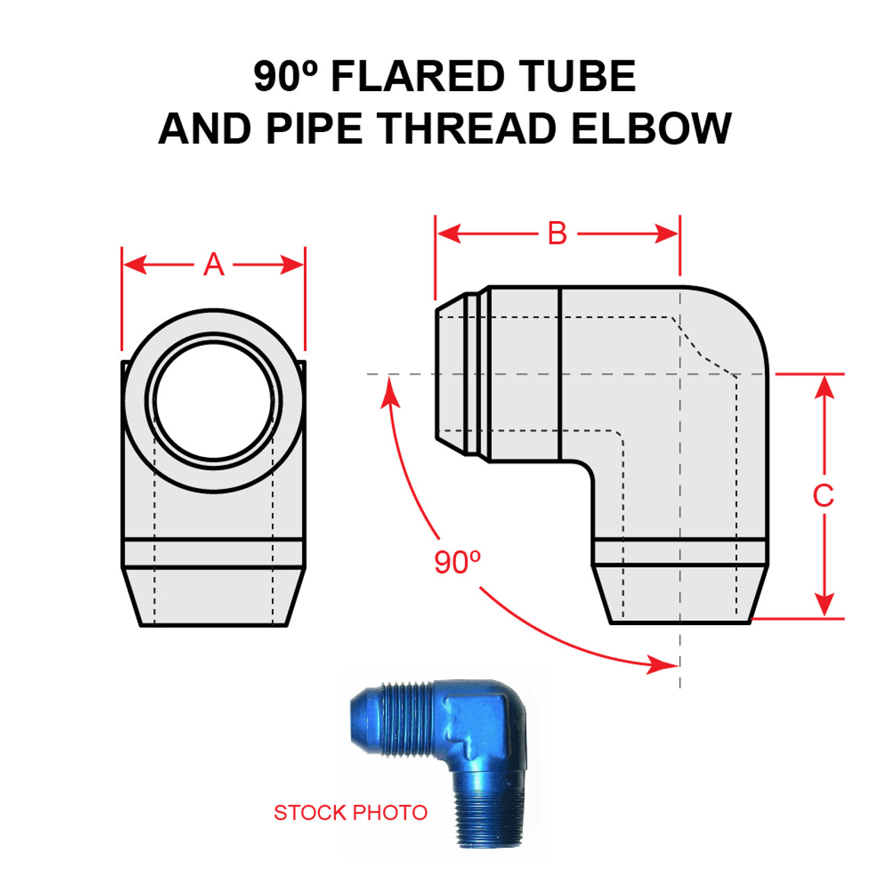 MS20822-2D     90 DEGREE FLARED TUBE AND PIPE THREAD ELBOW