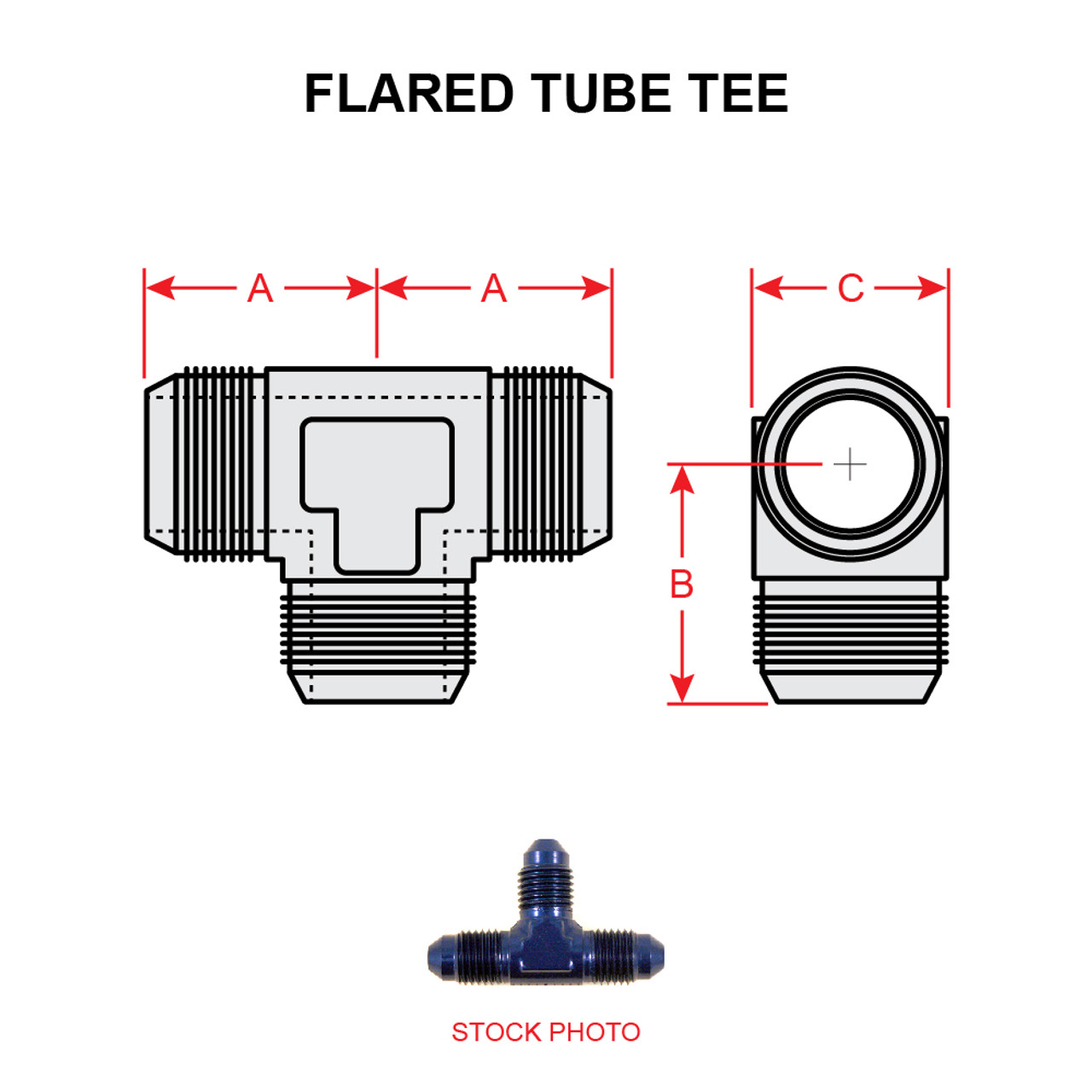 AN824-4   FLARED TUBE TEE