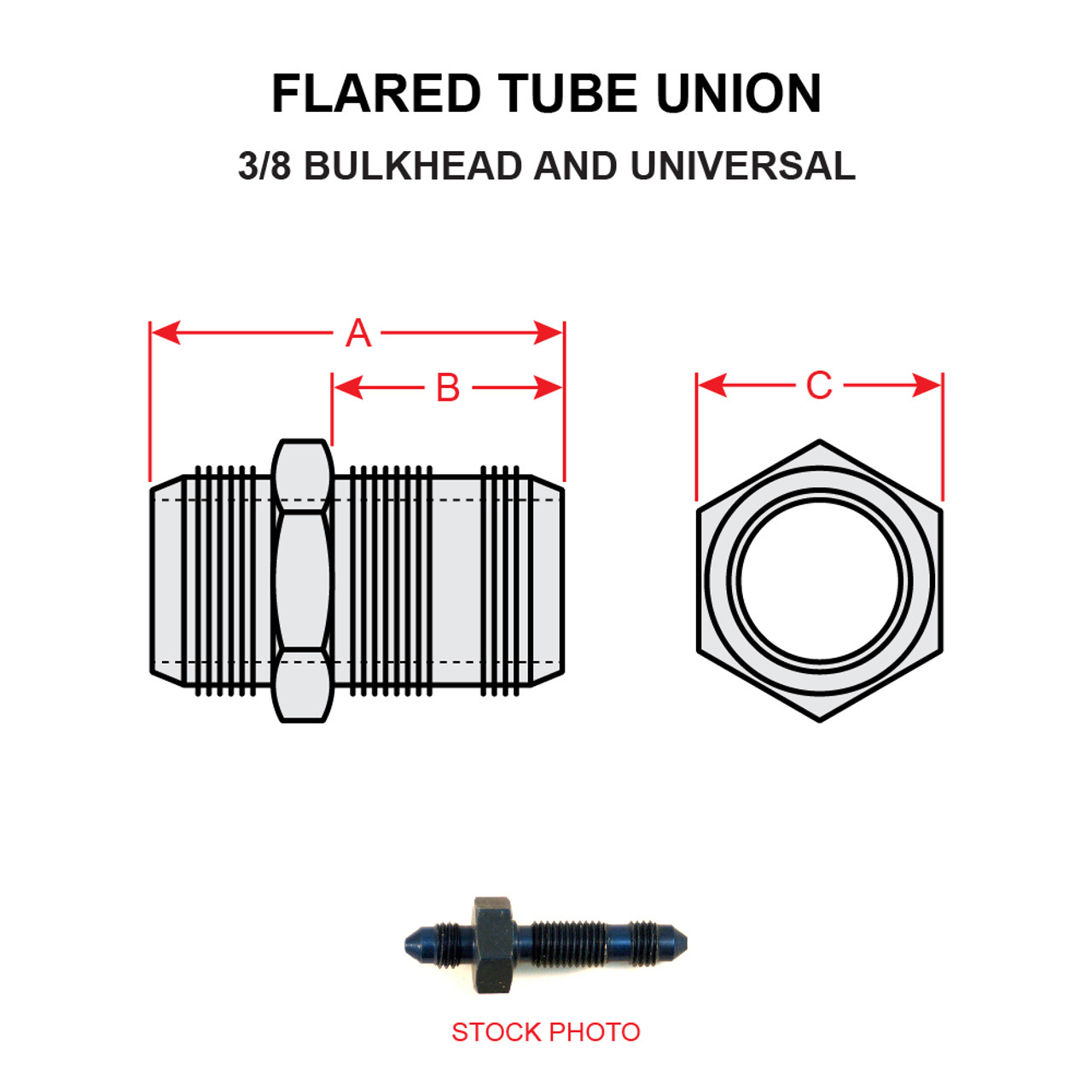 AN832-5D   FLARED TUBE UNION