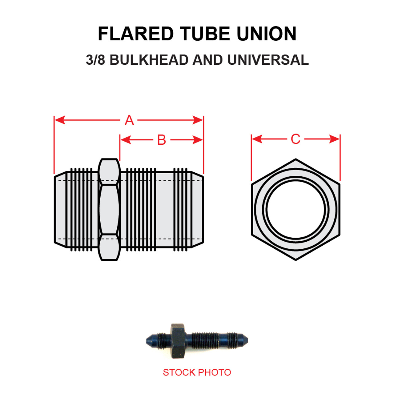 AN832-6   FLARED TUBE UNION