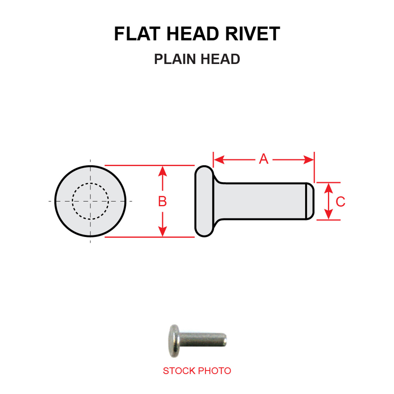 AN442A6-14   FLAT HEAD RIVET