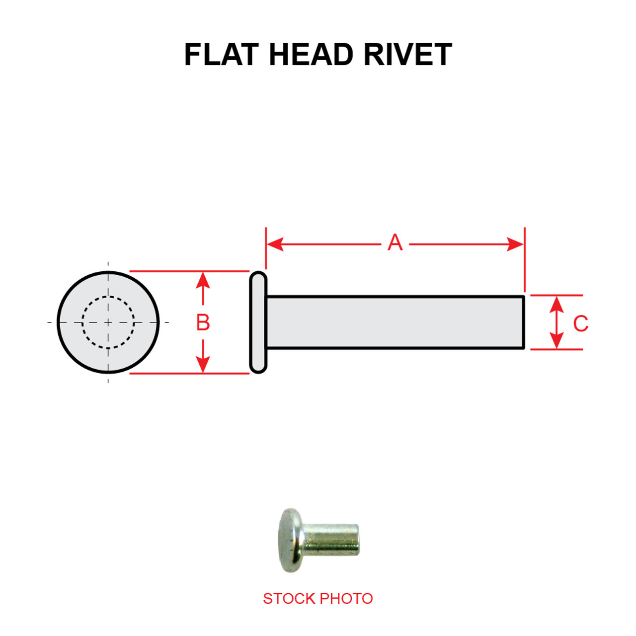 AN441C4-3   FLAT HEAD RIVET
