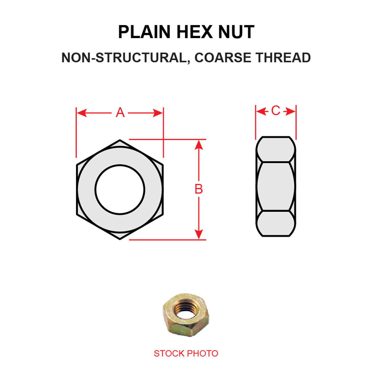 AN340-2   PLAIN HEX NUT