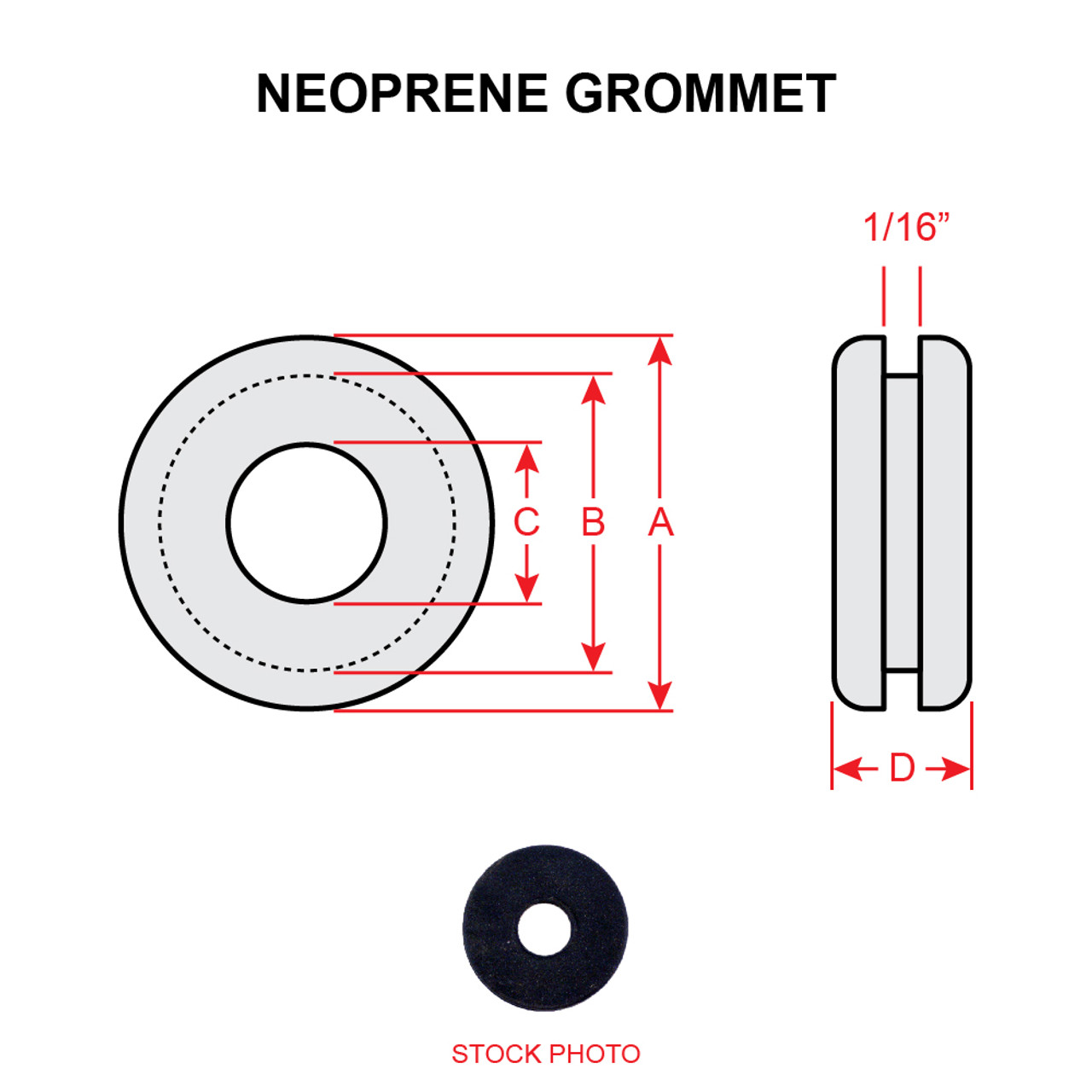 AN931-10-14   NEOPRENE GROMMET