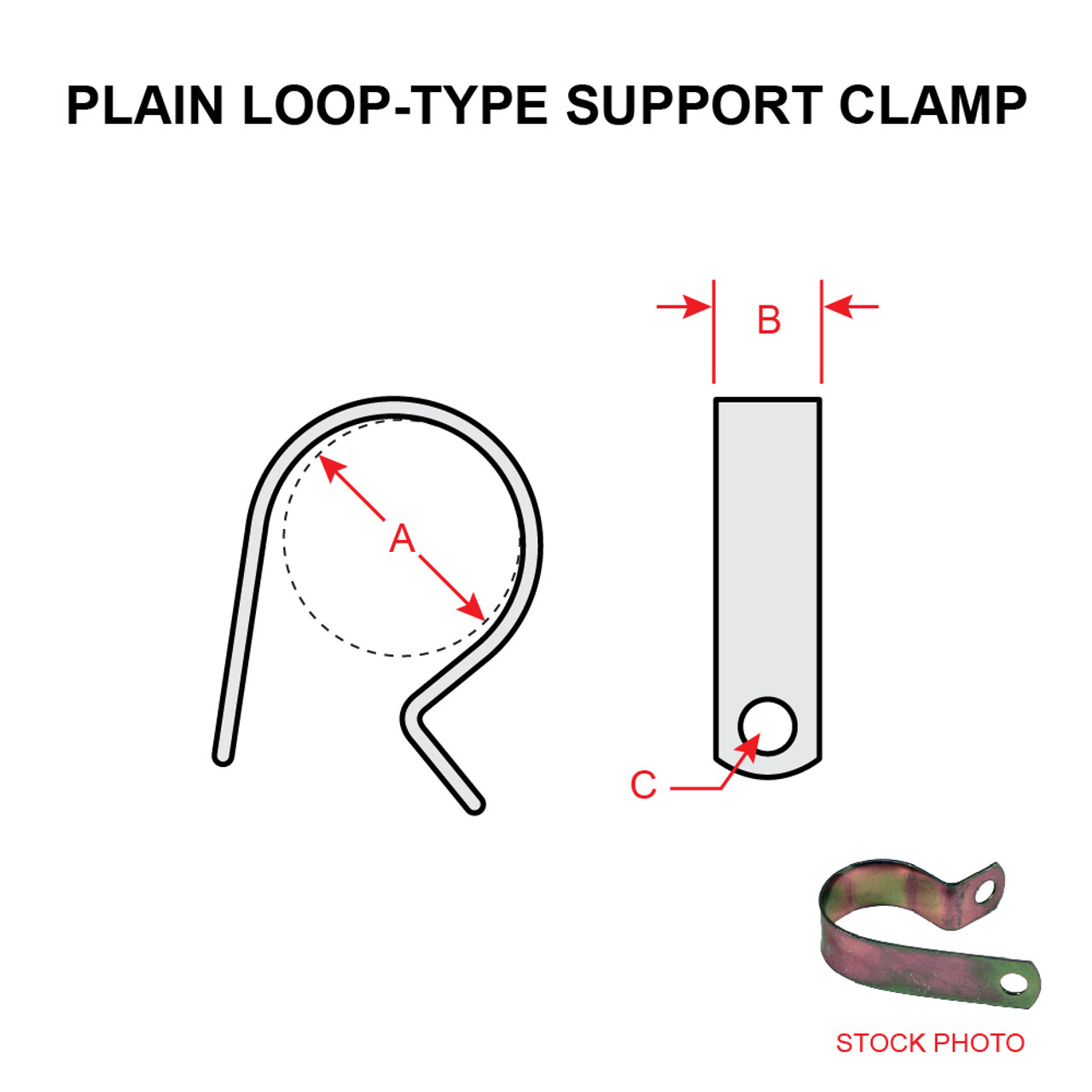 AN742-10   LOOP-TYPE SUPPORT CLAMP - PLAIN