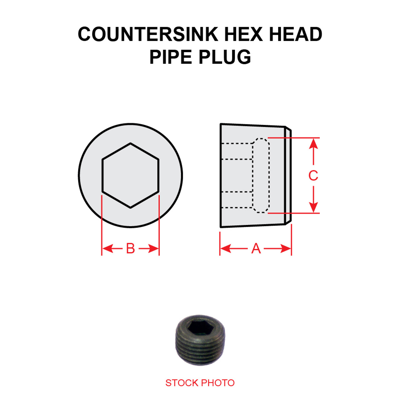 AN932-3D COUNTERSINK HEX HEAD PIPE PLUG