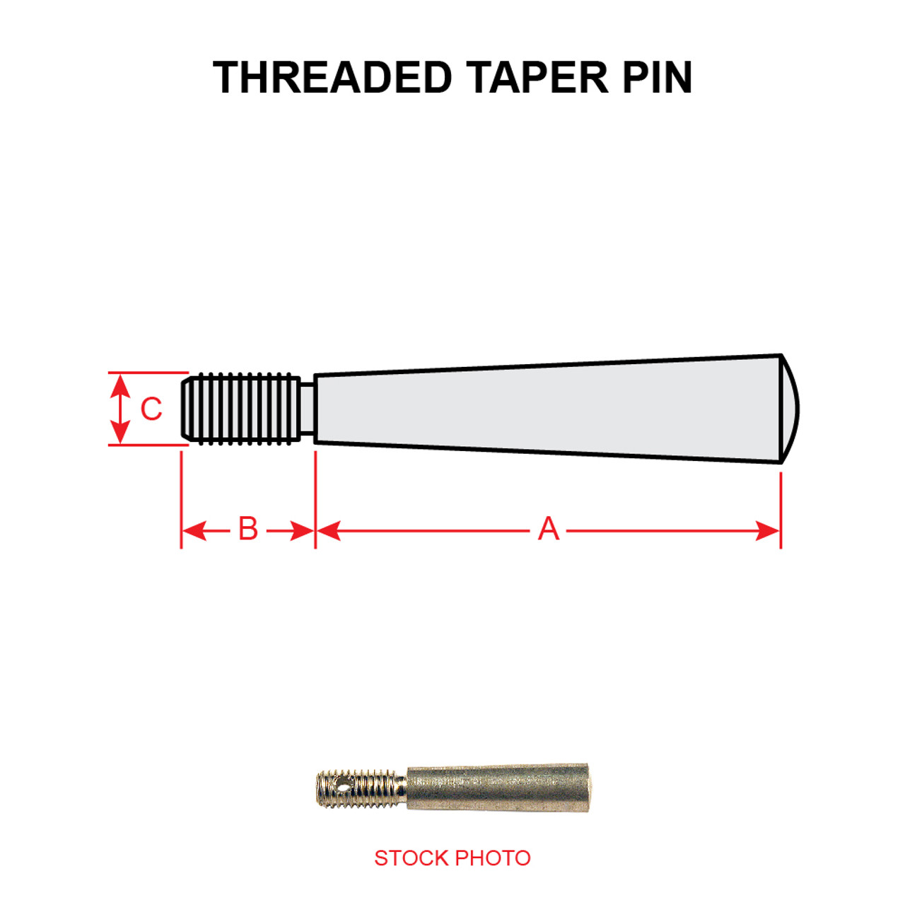 AN386-1-10A   THREADED TAPER PIN